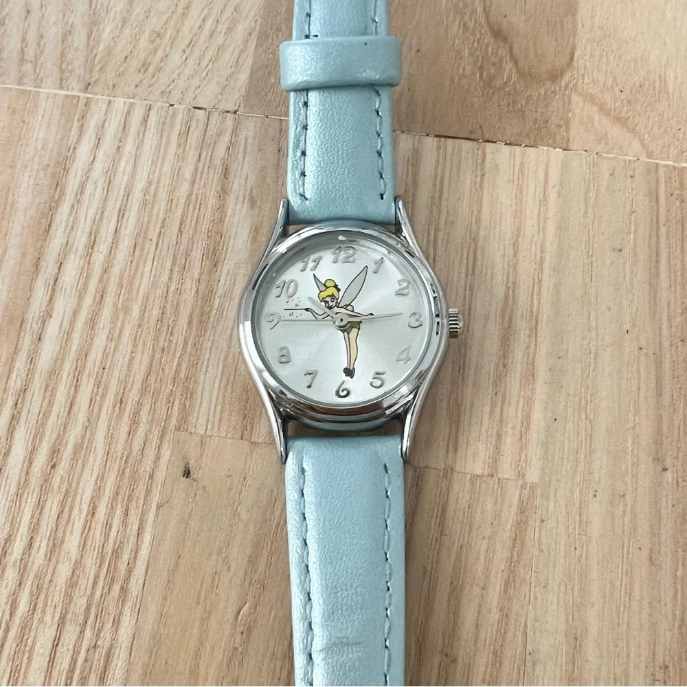 Disney Parks ladies silver tone tinker bell watch NEW BATTERY
